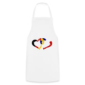 Français Amour allemand - Tablier de cuisine - blanc - Devant - AI Model Male 185 dark (185cm)