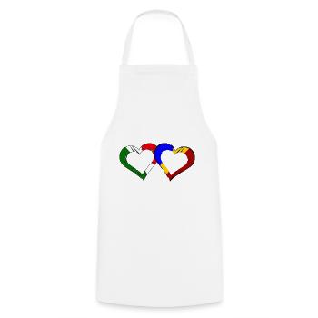 Italian Romanian Love - Cooking Apron - white - Front - AI Model Male 185 dark (185cm)