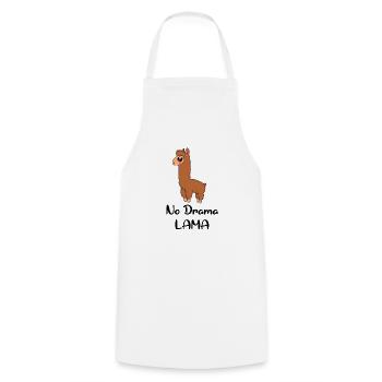 No Drama lama#alpaka#alpaka lama#Geschenkidee - Kochschürze - Weiß - Vorne - AI Model Male 185 dark (185cm)