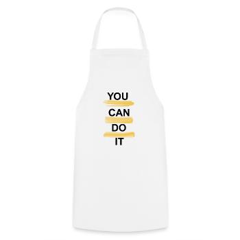 VOUS POUVEZ LE FAIRE - Tablier de cuisine - blanc - Devant - AI Model Male 185 dark (185cm)
