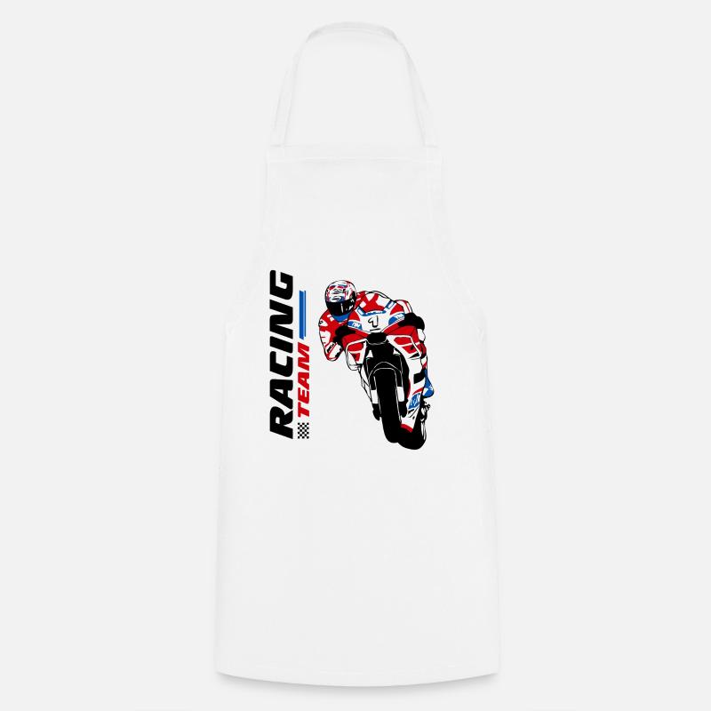 Course de moto - moto de course - Tablier de cuisine - blanc