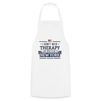 NEW YORK CITY NYC THERAPY NY USA REISE GESCHENK - Kochschürze - Weiß - Vorne - AI Model Male 185 dark (185cm)