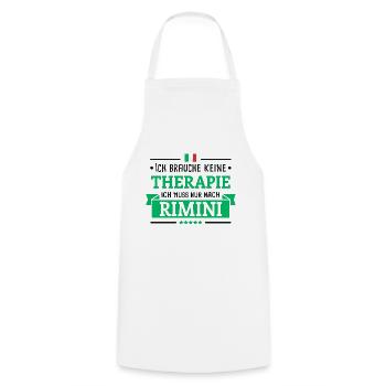 RIMINI THERAPIE ADRIA ITALIEN URLAUB GESCHENK - Kochschürze - Weiß - Vorne - AI Model Male 185 dark (185cm)