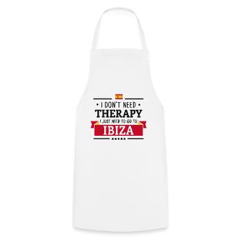 IBIZA THERAPY SPAIN COOL PARTY HOLIDAY GIFT - Cooking Apron - white - Front - AI Model Male 185 dark (185cm)