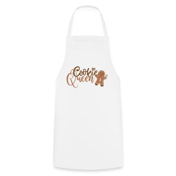 Cookie Queen cookies baking Xmas Fun kitchen gift - Cooking Apron - white - Front - AI Model Male 185 dark (185cm)