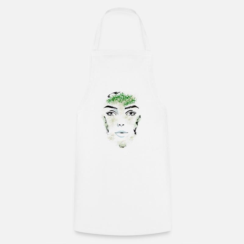 Visage féminin - Tablier de cuisine - blanc