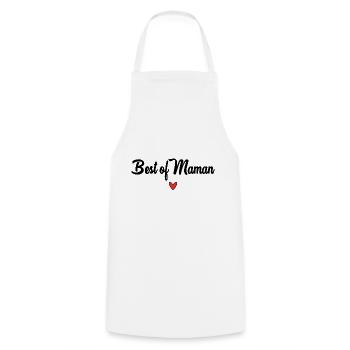 MOM. MOTHER'S DAY. HAPPY MOTHER'S DAY - Cooking Apron - white - Front - AI Model Male 185 dark (185cm)