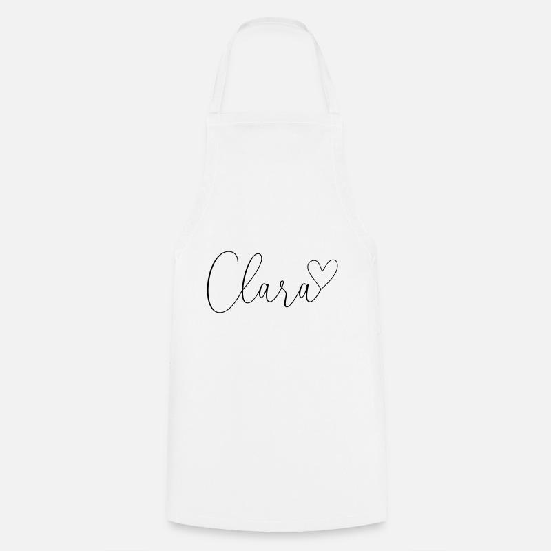 Clara Cognome Nome Ragazza - Grembiule da cucina - bianco