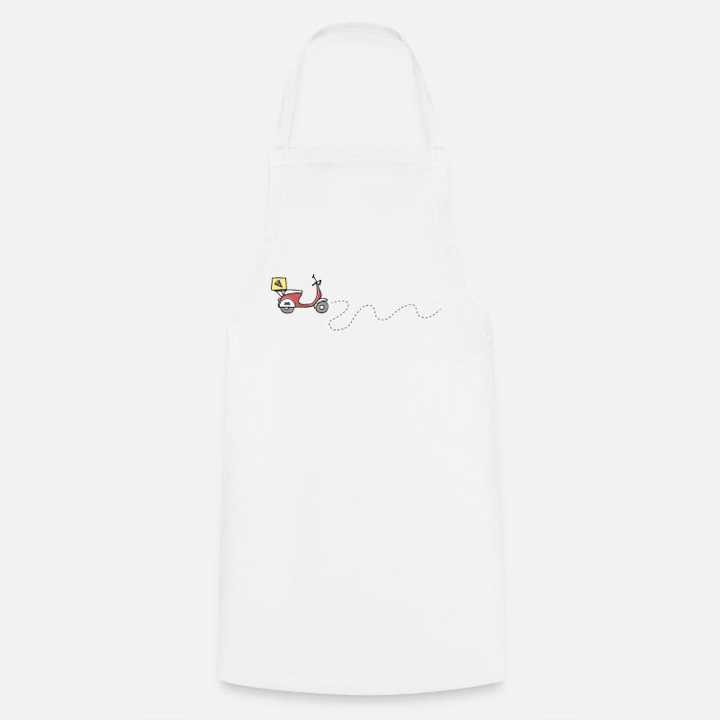 Scooter pizza | Pizza & Scooter | Partnerlook - Tablier de cuisine - blanc
