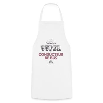 L authentique super conducteur de bus - Tablier de cuisine - blanc - Devant - AI Model Male 185 dark (185cm)