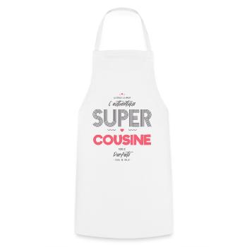 L authentique super cousine - Tablier de cuisine - blanc - Devant - AI Model Male 185 dark (185cm)
