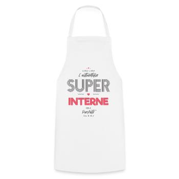 L authentique super interne - Tablier de cuisine - blanc - Devant - AI Model Male 185 dark (185cm)