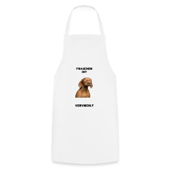Vervischlt-Vizsla-Hund-Haustier-Liebling-Schatz - Kochschürze - Weiß - Vorne - AI Model Male 185 dark (185cm)