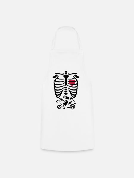 Scary Halloween X-Ray costume candy - Cooking Apron - white