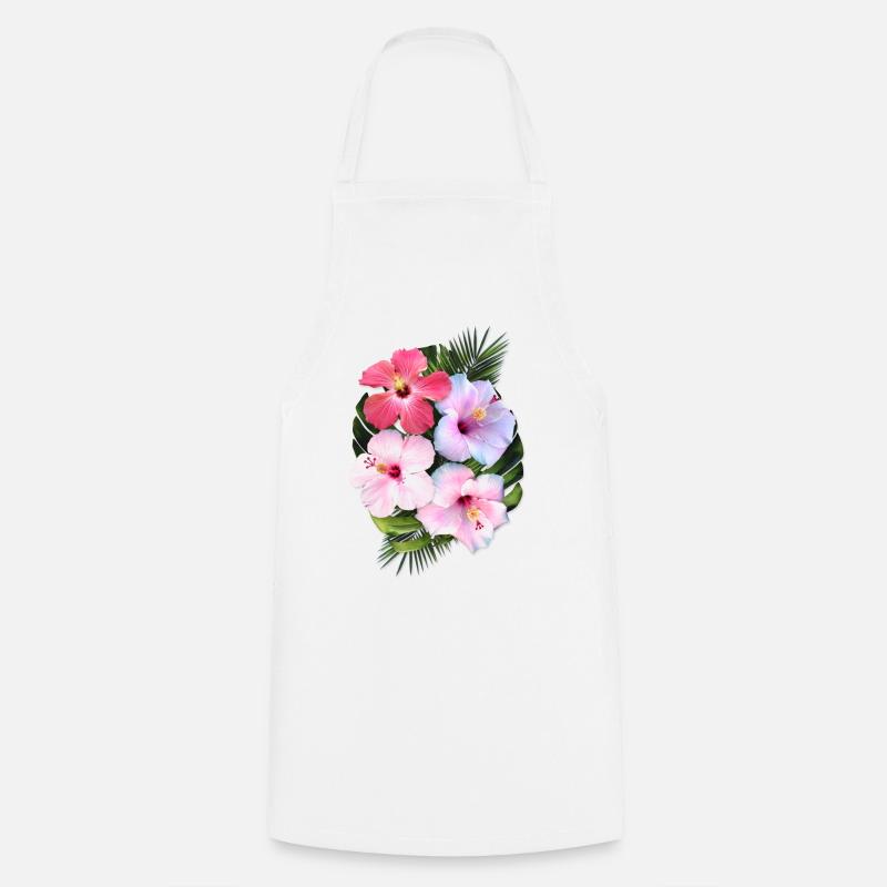 AD Hibiscus - Kochschürze - Weiß