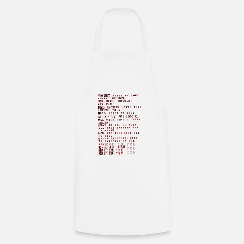 Foo fighters paroles - clé de singe - Tablier de cuisine - blanc