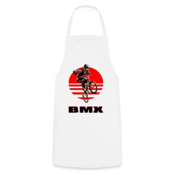 BMX Bike - Cooking Apron - white - Front - AI Model Male 185 dark (185cm)