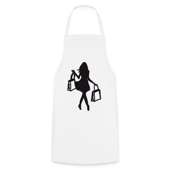 Shopping Woman - Cooking Apron - white - Front - AI Model Male 185 dark (185cm)