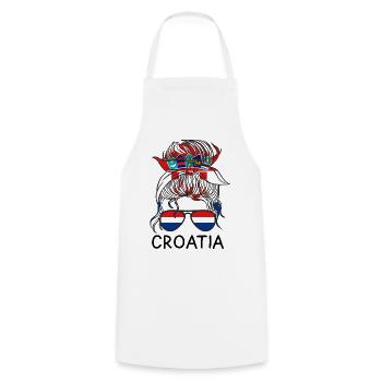 Kroatien Flagge Adria Zagreb Kroatische Fahne - Kochschürze - Weiß - Vorne - AI Model Male 185 dark (185cm)
