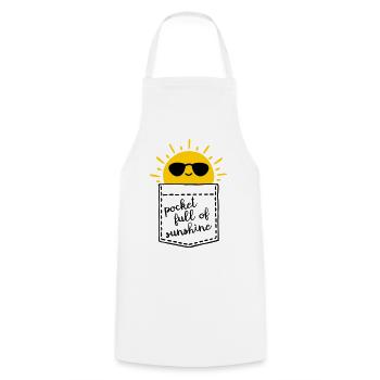 Sonne in der Brusttasche - pocket full of sunshine - Cooking Apron - white - Front - AI Model Male 185 dark (185cm)
