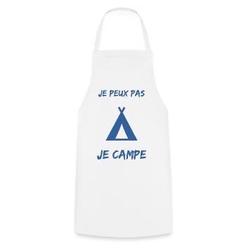 CAMPING. CAMPER. JE PEUX PAS. HUMOUR. VACANCES - Tablier de cuisine - blanc - Devant - AI Model Male 185 dark (185cm)