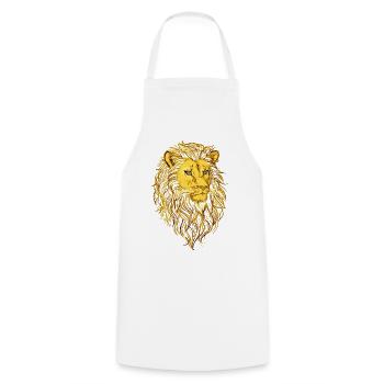 Tête de lion - Tablier de cuisine - blanc - Devant - AI Model Male 185 dark (185cm)
