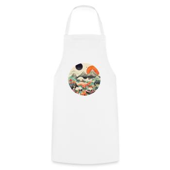 Sakura Peak - Cooking Apron - white - Front - AI Model Male 185 dark (185cm)