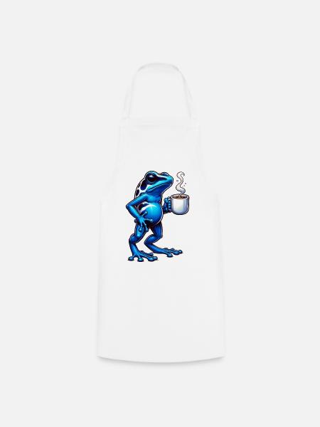 Pfeilgiftfrosch Frosch Kaffee - Kochschürze - Weiß