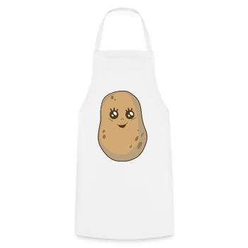 Kartoffel Gemüse Kawai Kartoffeln Speise - Kochschürze - Weiß - Vorne - AI Model Male 185 dark (185cm)