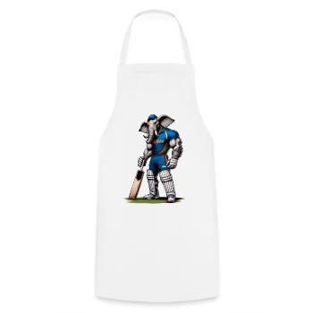 Indien Cricket Sport Elefanten Design - Kochschürze - Weiß - Vorne - AI Model Male 185 dark (185cm)
