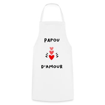 PAPUAN. DAD. FATHER'S DAY. HAPPY FATHER'S DAY - Cooking Apron - white - Front - AI Model Male 185 dark (185cm)