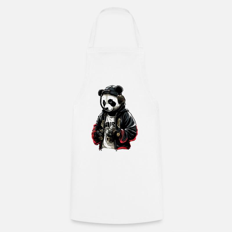 SSW29 Disco Panda - Cooking Apron - white