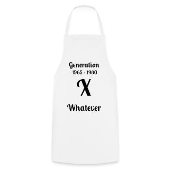 GEN X, Whatever, - Cooking Apron - white - Front - AI Model Male 185 dark (185cm)