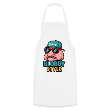 Blobby Style Cartoon Tee - Cooking Apron - white - Front - AI Model Male 185 dark (185cm)