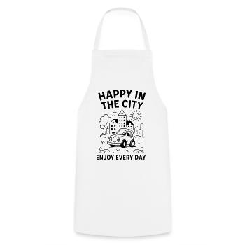 happycity - Kochschürze - Weiß - Vorne - AI Model Male 185 dark (185cm)