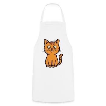 Verspielte Katzenillustration für Kinder - Kochschürze - Weiß - Vorne - AI Model Male 185 dark (185cm)