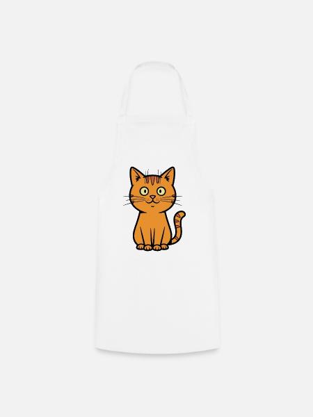 Verspielte Katzenillustration für Kinder - Kochschürze - Weiß