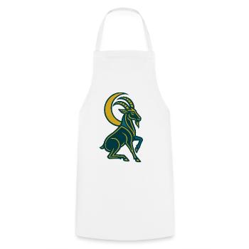 Art Deco Lunar Goat - Cooking Apron - white - Front - AI Model Male 185 dark (185cm)