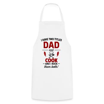 Dad And Chef Two Titles Dun Dad And Chef Dun Gift Drôle - Tablier de cuisine - blanc - Devant - AI Model Male 185 dark (185cm)