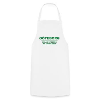 Gothenburg - The whole of Gothenburg is green-black - Cooking Apron - white - Front - AI Model Male 185 dark (185cm)