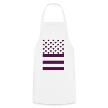 Dark Purple Flag – Stars & Stripes Design - Cooking Apron - white - Front - AI Model Male 185 dark (185cm)
