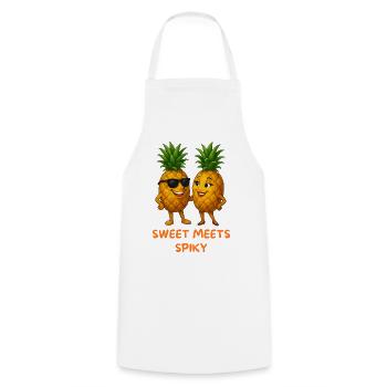Sweet Meets Spicy Pineapple Duo - Kochschürze - Weiß - Vorne - AI Model Male 185 dark (185cm)