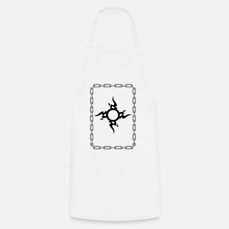 Black Tribal Surrounded Chain - Cooking Apron - white
