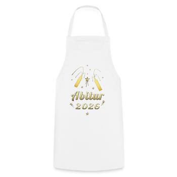 Abitur 2026 Goldglanz Design Abi 2026 Matura - Kochschürze - Weiß - Vorne - AI Model Male 185 dark (185cm)