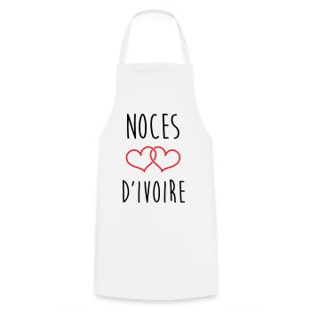 Wedding Anniversary - Ivory Wedding (62 years) - Cooking Apron - white - Front - AI Model Male 185 dark (185cm)