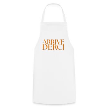 Arrivederci Typo - Kochschürze - Weiß - Vorne - AI Model Male 185 dark (185cm)