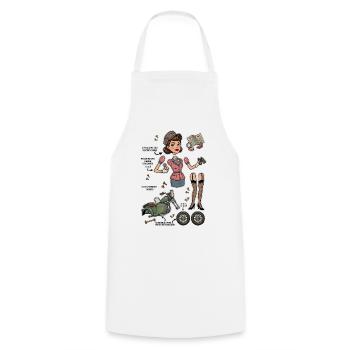 Poupée en papier Vintage Chic Adventurer - Tablier de cuisine - blanc - Devant - AI Model Male 185 dark (185cm)