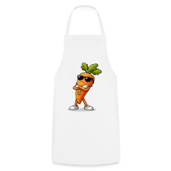 Carotte cool avec lunettes de soleil et chaîne - Tablier de cuisine - blanc - Devant - AI Model Male 185 dark (185cm)