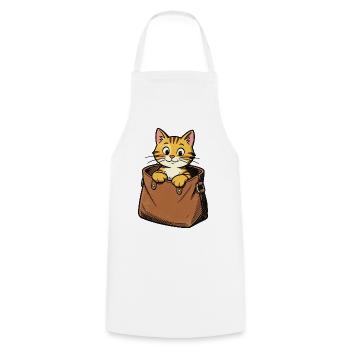 Cat Animal Symbol Pet Bag Critter - Cooking Apron - white - Front - AI Model Male 185 dark (185cm)