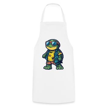 Turtle Comic Holiday - Tablier de cuisine - blanc - Devant - AI Model Male 185 dark (185cm)